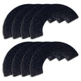 Set of black curved pads on a white background