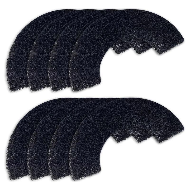 Set of black curved pads on a white background