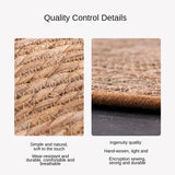 Textured material with close-up details and quality control information.