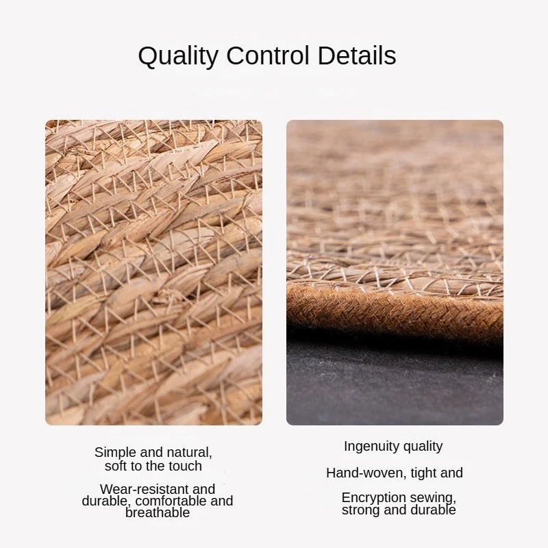 Textured material with close-up details and quality control information.