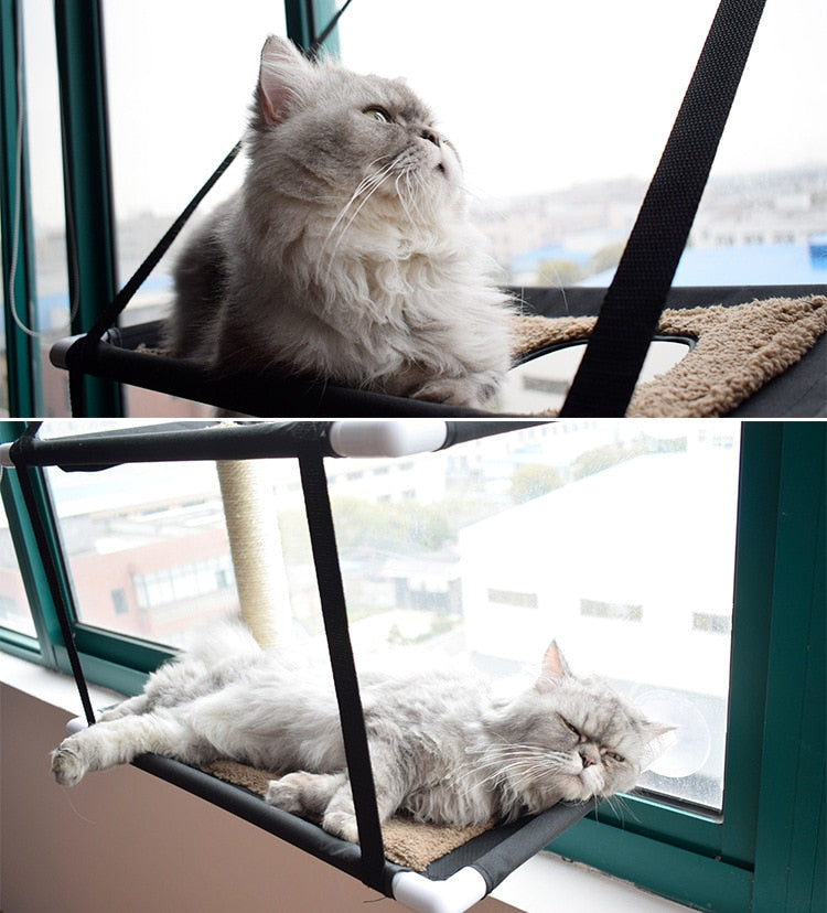 Double Layer Pet Hanging Beds Cats Shelves Bearing 15kg Cat Sunny Window Seat Mount Pet Cat Sleeping Hammock Cat Bed Accessories