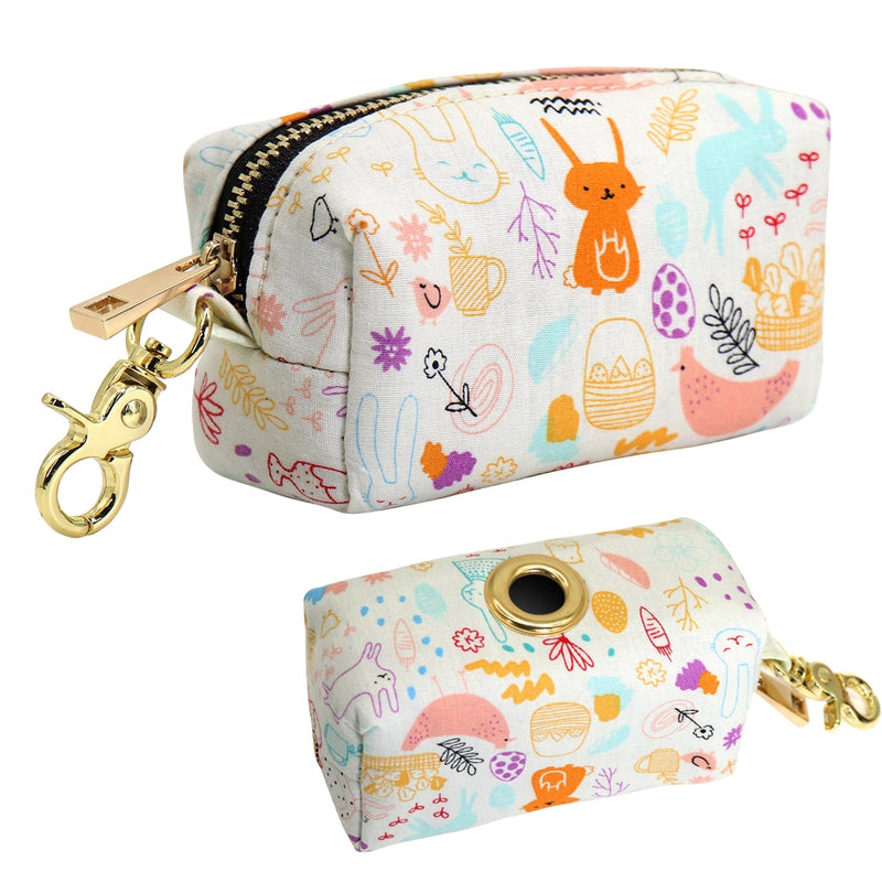 Portable Dog Poop Bag Dispenser Pouch Printed Dogs Poop Waste Bag Holder Pets Supplies Garbage Snack Bags For Outdoor Walking